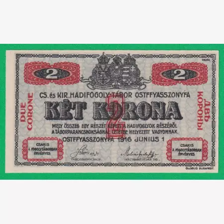 Ostffyasszonyfa 2 korona 1916. MS 25.-0439 hadifogolytábor