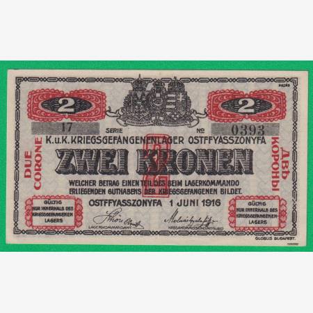 Ostffyasszonyfa 2 korona 1916. 17.-0393 hadifogolytábor Ostffyasszonyfa 2 korona 1916. 17.-0393 hadifogolytábor