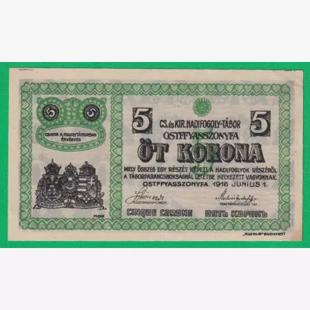Ostffyasszonyfa 5 korona 1916. MS 7.-0190 hadifogolytábor