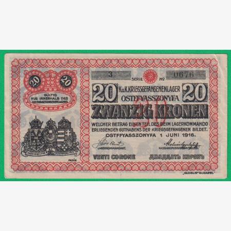 Ostffyasszonyfa 20 korona 1916. 3.-0676 hadifogolytábor