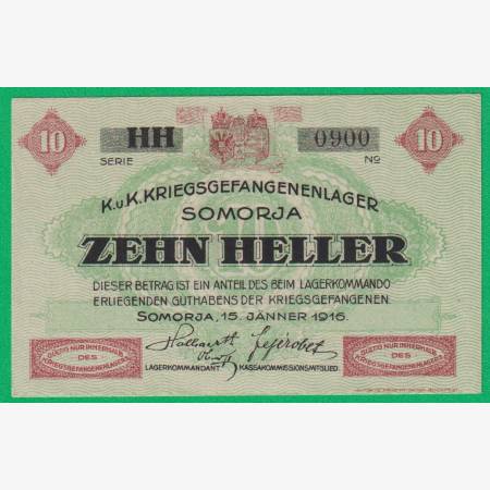 Somorja 10 fillér 1916. HH.-0900 hadifogolytábor Somorja 10 fillér 1916. HH.-0900 hadifogolytábor