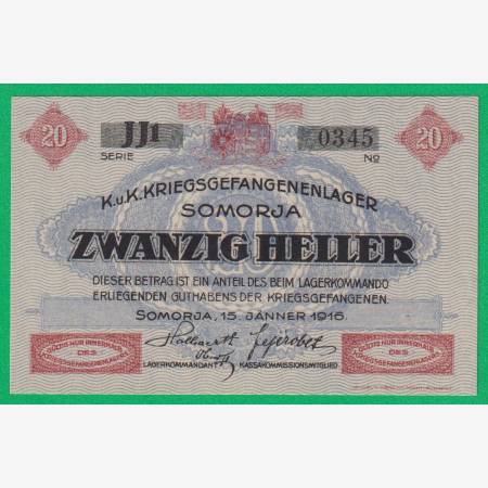 Somorja 20 fillér 1916. JJ1.-0345 hadifogolytábor Somorja 20 fillér 1916. JJ1.-0345 hadifogolytábor