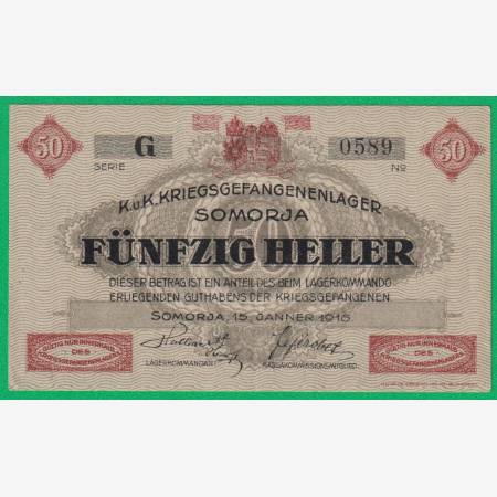 Somorja 50 fillér 1916. G.-0589 hadifogolytábor