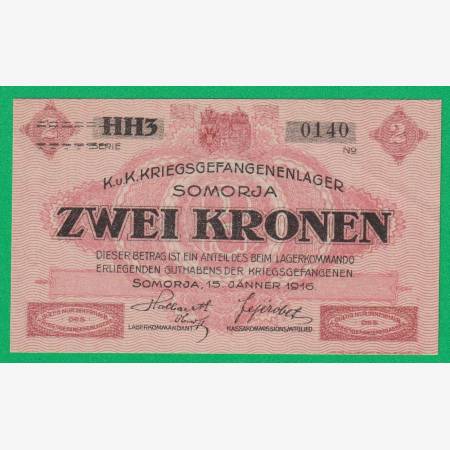 Somorja 2 korona 1916. HH3.-0140 hadifogolytábor Somorja 2 korona 1916. HH3.-0140 hadifogolytábor