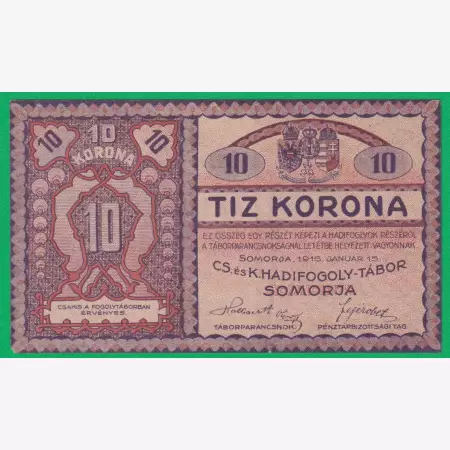 Somorja 10 korona 1916. DD.-0924 hadifogolytábor
