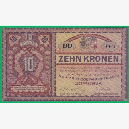 Somorja 10 korona 1916. DD.-0924 hadifogolytábor