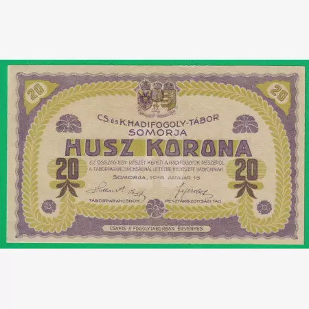 Somorja 20 korona 1916. DD.-0777 hadifogolytábor