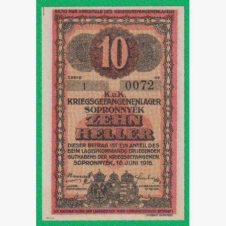 Sopronnyék 10 fillér 1916. 1-0072 hadifogolytábor