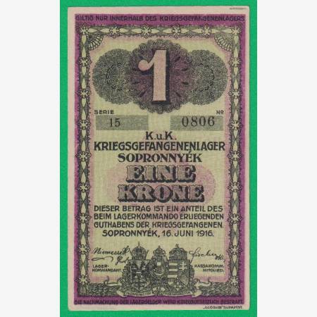 Sopronnyék 1 korona 1916. 15.-0806 hadifogolytábor
