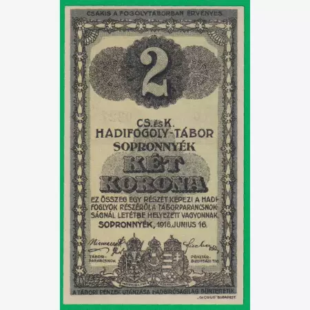 Sopronnyék 2 korona 1916. 6.-0327 hadifogolytábor