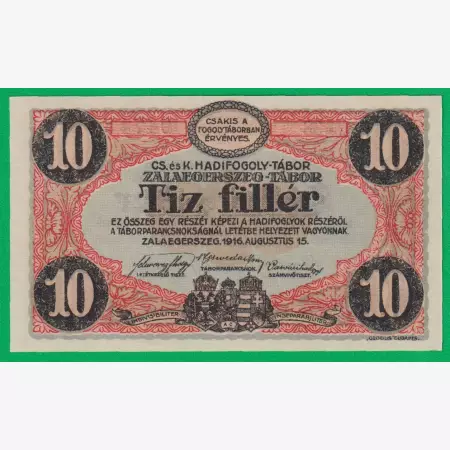 Zalaegerszeg 10 fillér 1916. MS 38.-0474 hadifogolytábor