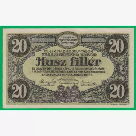 Zalaegerszeg 20 fillér 1916. MS 41.-0319 hadifogolytábor
