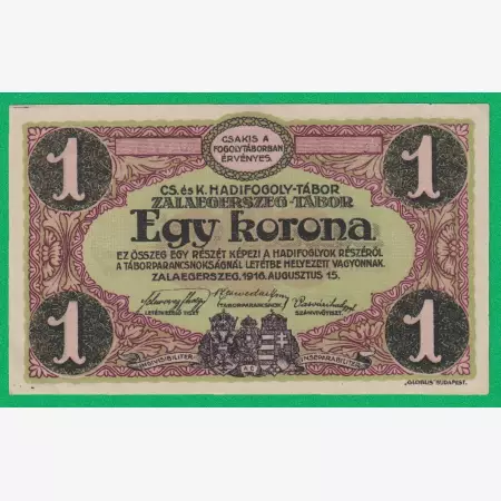 Zalaegerszeg 1 korona 1916. MS 21.-0873 hadifogolytábor