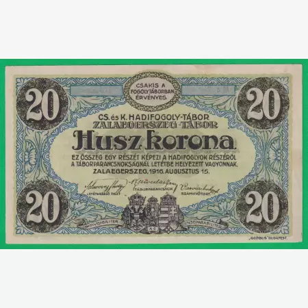Zalaegerszeg 20 korona 1916. MS 8.-0950 hadifogolytábor