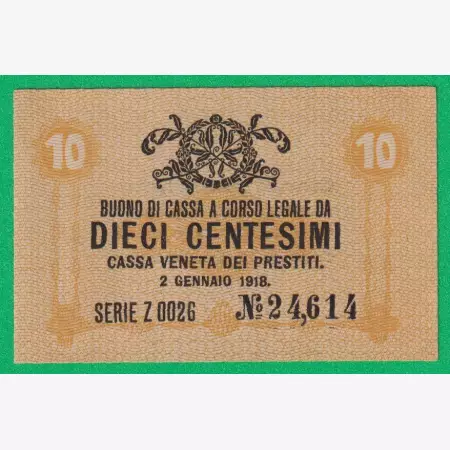 Olaszország 10 centesimi 1918.