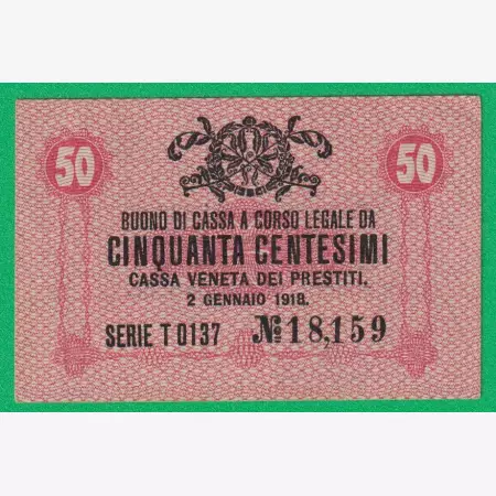 Olaszország 50 centesimi 1918.