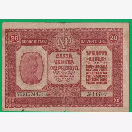 Olaszország 20 Lira 1918.