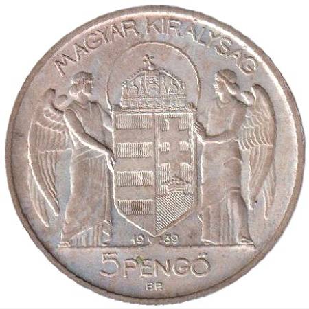 Horthy 5 Pengő 1939. (L) Horthy 5 Pengő 1939. (L)