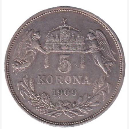 5 Korona 1909.KB. Ferenc j. (L) 5 Korona 1909.KB. Ferenc j. (L)