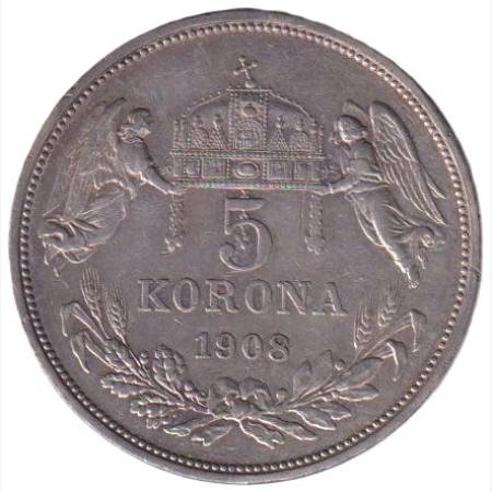 5 Korona 1908.KB. Ferenc j. (L) 5 Korona 1908.KB. Ferenc j. (L)
