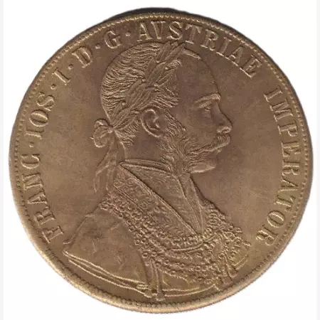 4 dukát 1875. aranyozott bronz Replika   (L)