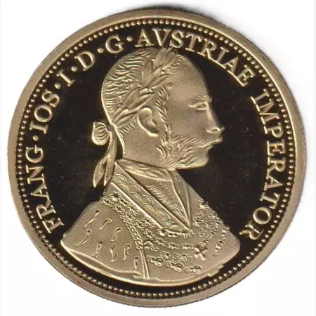 4 dukát 1915. aranyozott bronz Replika   (L)