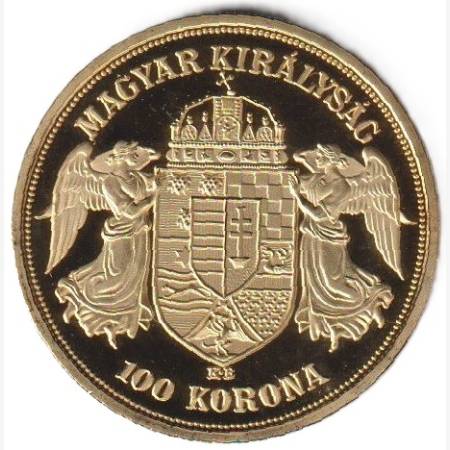 100 Korona 1908. aranyozott bronz Replika (L) 100 Korona 1908. aranyozott bronz Replika (L)