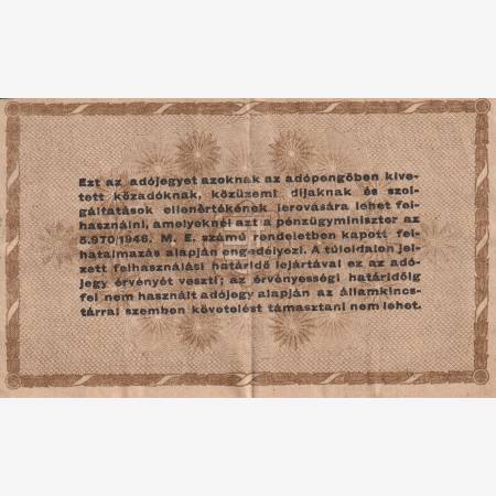 Adójegy 10.000 Adópengőről 1946. D 24 vizjel ferde hátlapi nyomat Adójegy 10.000 Adópengőről 1946. D 24 vizjel ferde hátlapi nyomat