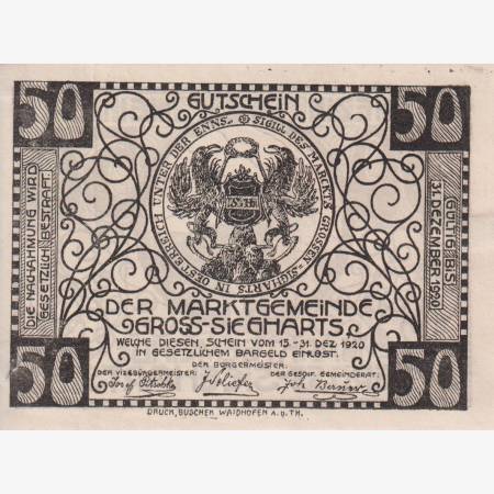 Gross-Siegharts 50 heller 1920. Gross-Siegharts 50 heller 1920.