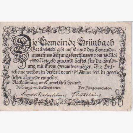 Grünbach b. Friestadt 80 heller 1921. Grünbach b. Friestadt 80 heller 1921.
