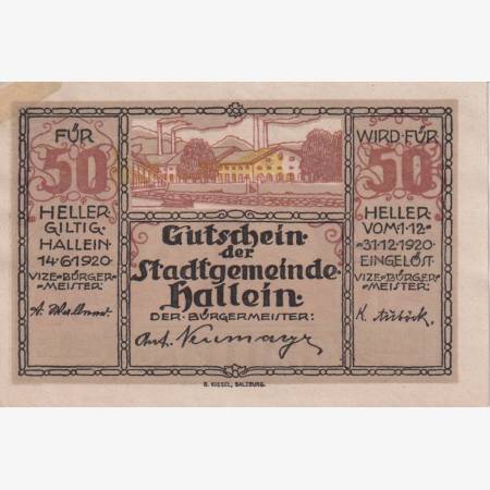 Hallein 50 heller 1920. Hallein 50 heller 1920.
