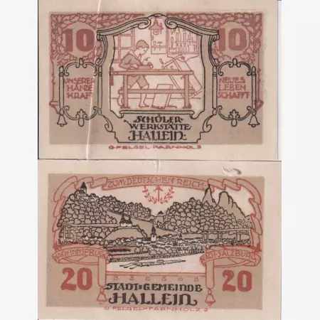 Hallein 10 és 20 heller 1920.