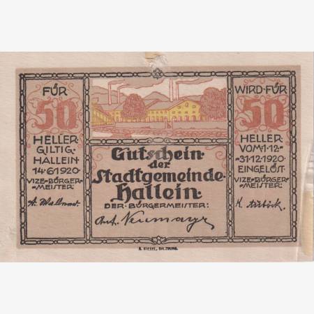 Hallein 50 heller 1920. Hallein 50 heller 1920.
