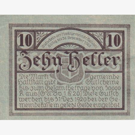 Hallstatt 10 heller 1920. Hallstatt 10 heller 1920.