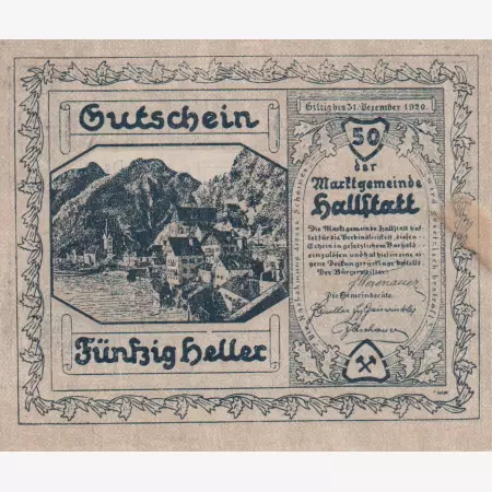 Hallstatt 50 heller 1920.