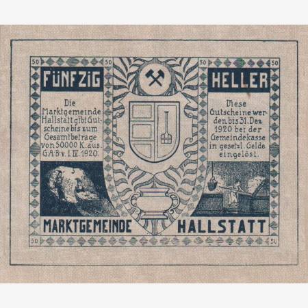 Hallstatt 50 heller 1920.