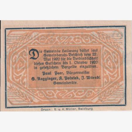 Hallwang 20 heller 1920.