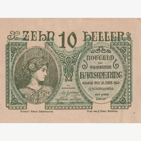 Hausmening 10 heller 1920.