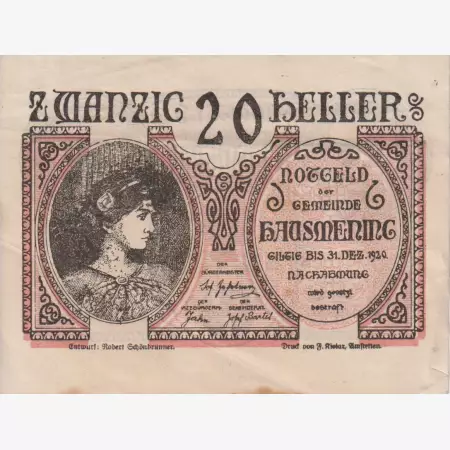 Hausmening 20 heller 1920.