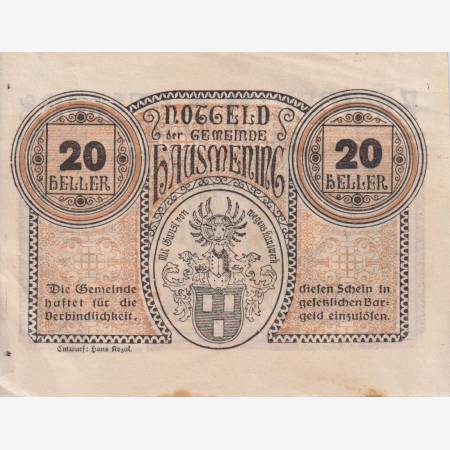 Hausmening 20 heller 1920.