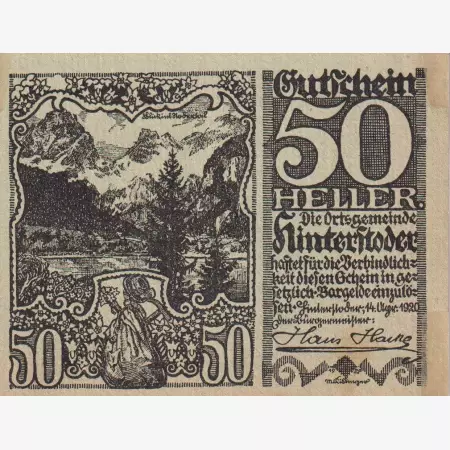 Hintersroder 50 heller 1920.