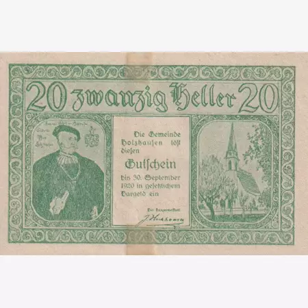 Holzhausen 20 heller 1920.