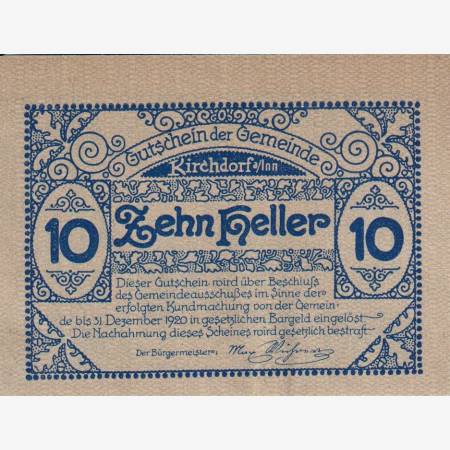 Kirchdorf 10 heller 1920.