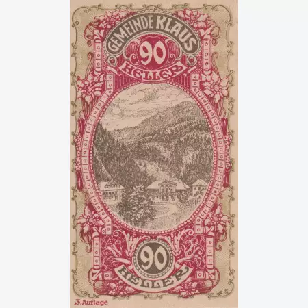Klaus 90 heller 1920.  3. kiadás