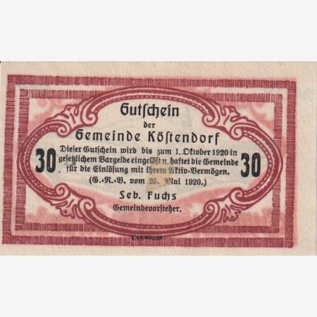 Köstendorf 30 heller 1920.