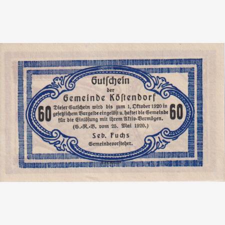 Köstendorf 60 heller 1920.