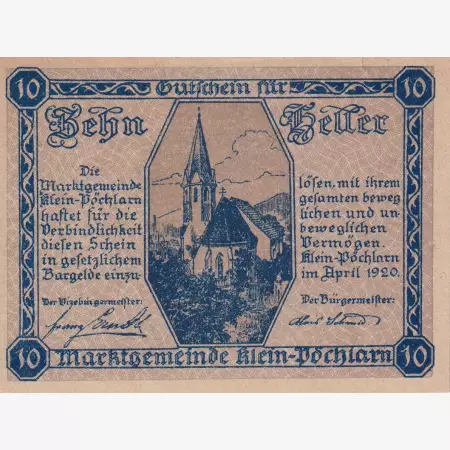 Klein-Pöchlarn 10 heller 1920.