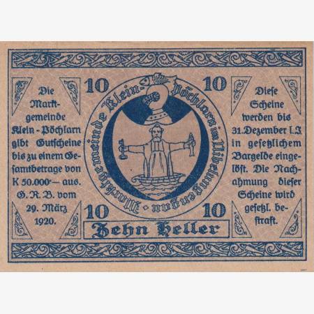Klein-Pöchlarn 10 heller 1920. Klein-Pöchlarn 10 heller 1920.