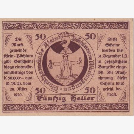 Klein-Pöchlarn 50 heller 1920. Klein-Pöchlarn 50 heller 1920.