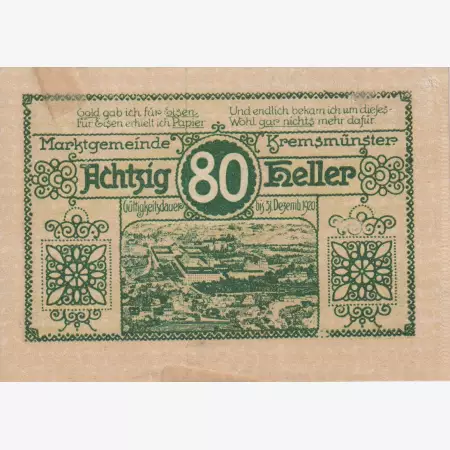 Kremsmünster 80 heller 1920.